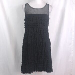 BCBGMAXAZRIA Black Tiered Tulle Knit Dress- NWT